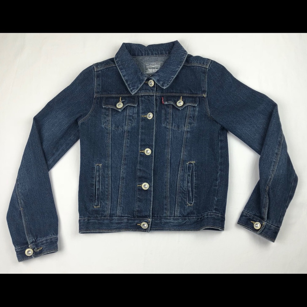 Levis Denim Jacket Large 12/14 Rhinestone buttons